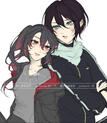 flat colour waist up + char flat colour waist up + char